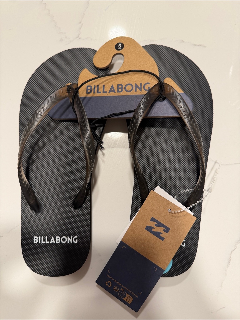 Billabong Black Textured Flip Flops